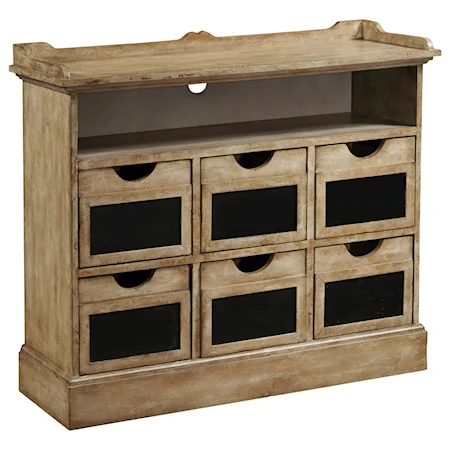 6 Drawer Final Straw Accent Sideboard with Wire Access